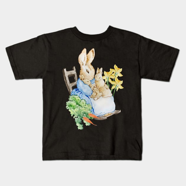 Mommy Rabbit illustration Kids T-Shirt by Mysooni